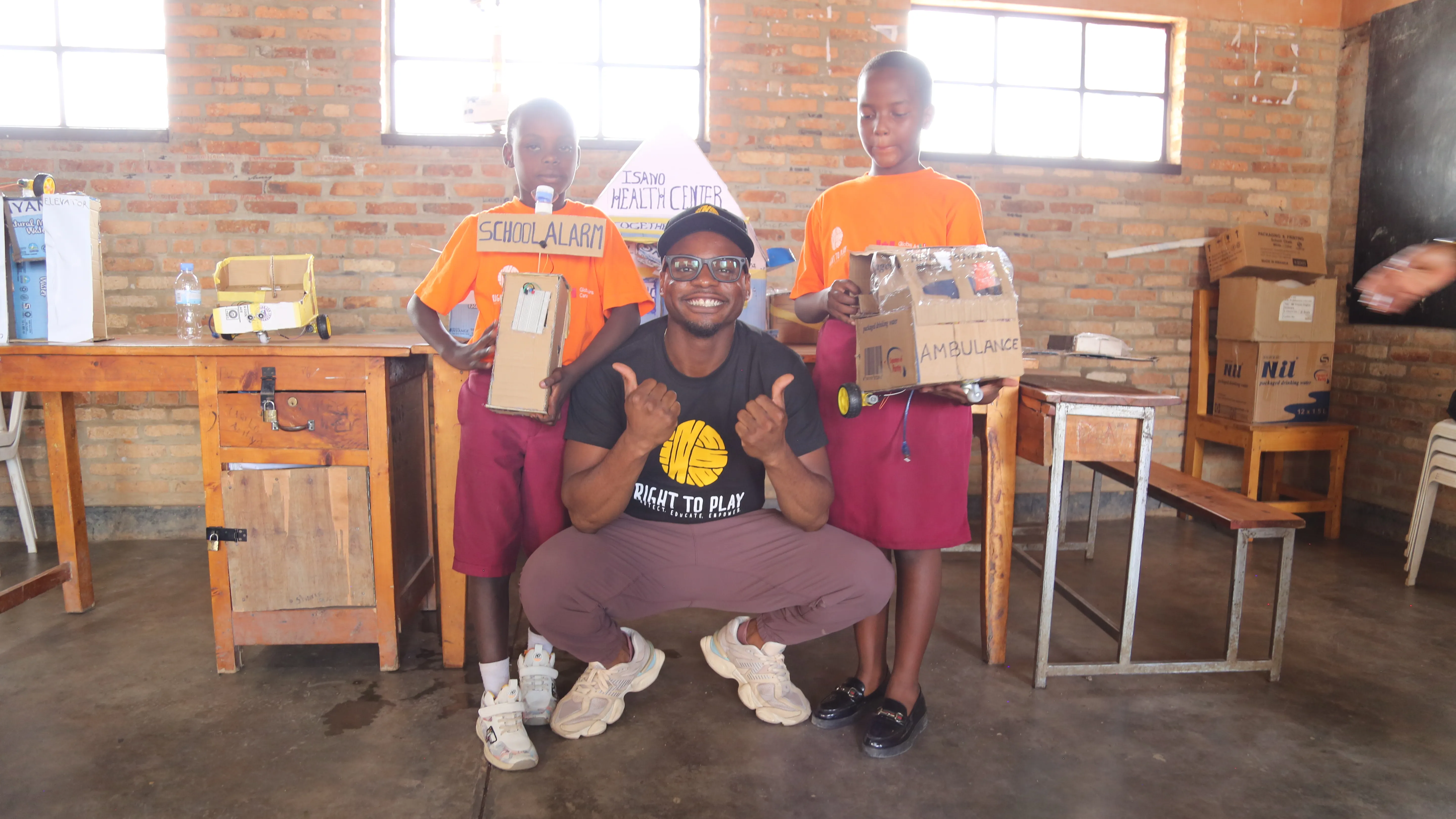 Duan in Rwanda, in classroom
